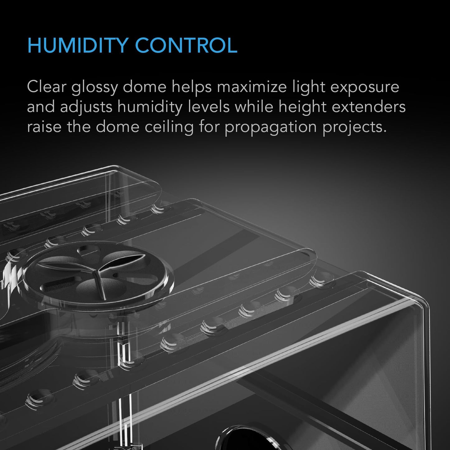 AC Infinity Humidity Dome, Germination Kit with Large Glossy Finish Clear Dome, Sturdy Drip Tray, and 6x12 Cell Seedling Tray, for Seed Starting,